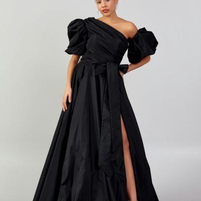 Czarna Taftowa Suknia